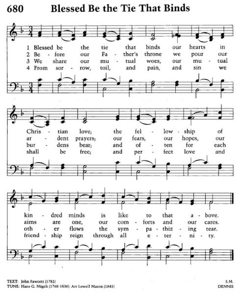 blessed be the tie that binds